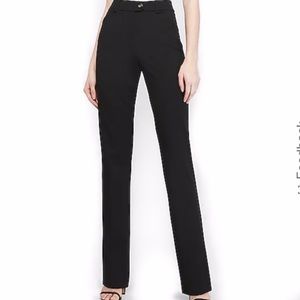 High Waisted Horn Button Tab Boot Columnist Pant